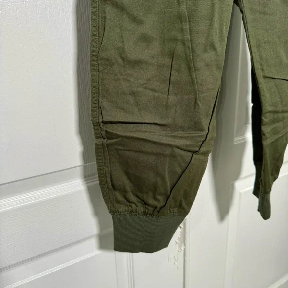 Gap Women’s Linen blend Olive Green Jogger Pants Size Large - Picture 5 of 6